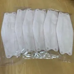 不織布マスク　立体マスク　6枚　薄ピンク