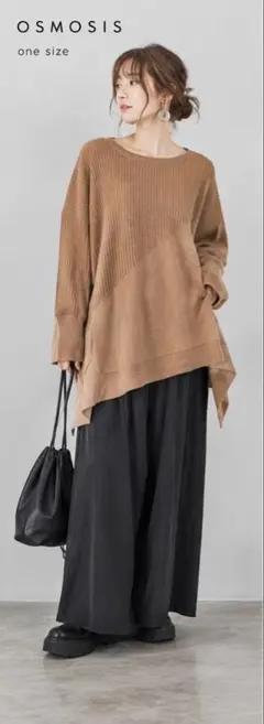 OSMOSIS オズモーシス アシンメトリー デザイン ニット税込6490円