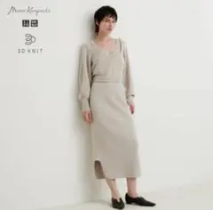 ユニクロ×マメクロゴウチ 3Dスフレヤーンリブサイドスリットスカート XS/Sのサムネイル