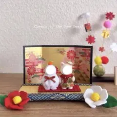 【数量限定】ミニチュアドール用 お正月 コスチューム ♡かがみもち＆まねきねこ♡