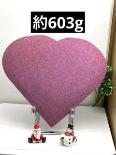 天然石　超特大　ルビーハート❤️ カービング　台座付き　約603g 激安⭐️1675