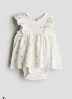 フリルトリムボディースーツ付きワンピース　ロンパース　74