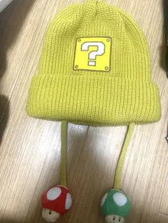ハテナブロック　ニット帽　USJ マリオ　フリーサイズ