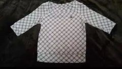 1回着用BURBERRYブルーレーベルチェック柄オフショルダートップス38