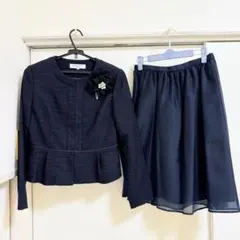 美品 S ネイビースーツセット 入学式 卒業式 ママスーツ セレモニー
