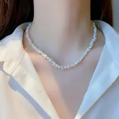 新品 ネックレス 淡水 バロック パール 天然 真珠 チョーカー 人気 上品