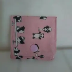 ③ハンドメイド ミニ財布 パンダ柄 ピンク