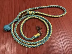 小型犬リード　イエロー/スカイブルー