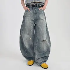 【地底人オンライン】カジュアルダメージバルーンデニム L2079