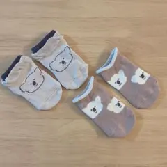 コアラの顔デザイン ベビー靴下2足セット