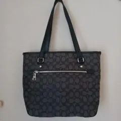 COACH ロゴプリント トートバッグ グレー
