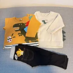 子供服 保育園着 洗い替え用 裏起毛 恐竜 トレーナー ズボン まとめ売り