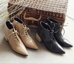 searoomlynnエナメルレースアップショートブーツM