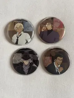 【まとめ売り】 ユニバーサル・スタジオ・ジャパン コナン缶バッジ 4個セット