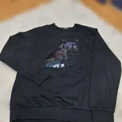 フレンチブルドッグ柄黒トレーナー