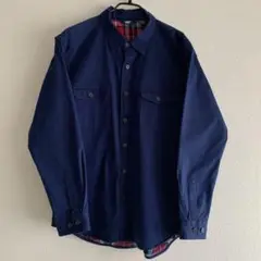 Lands' End フランネル裏地付き 長袖 ワークシャツ