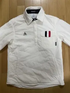 【美品】ルコックスポルティフ ゴルフ 中綿プルオーバー M／防寒・軽量 ホワイト