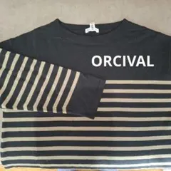 ORCIVAL　ストライプ　七分袖ニットワンピース