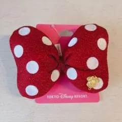 【新品】 ディズニー ミニー リボン ヘアポニー 大 ヘアゴム ヘアクリップ