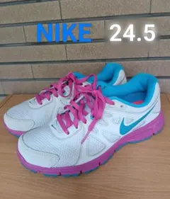 NIKE スニーカー 24.5cm グレー・ピンク・ブルー系　レディース