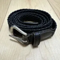 Hawk COMPANY 黒ベルトメッシュベルト 編み込み　シルバーバックル
