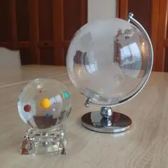 【美品】クリスタル　地球儀　M-TAKA JAPAN 　太陽系　模型