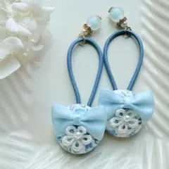 113✾︎ ハンドメイド　ヘアゴム2個セット　22㎜くるみボタン　リバティ