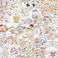 mikko characters フラット　ステッカー　シール　56枚セット