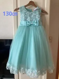 ミントグリーン花柄ドレス⚫︎130㎝