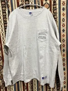 90s USA ラッセル ポケット ロンT グレー L ビンテージ チャンピオンのサムネイル