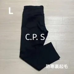 C.P. S メンズ ゴルフ 防寒 裏起毛 パンツ 黒 ウエスト88cm