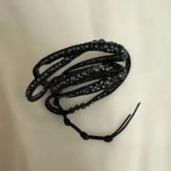 CHAN LUU チャンルー 5連 ラップブレスレット ボルドー スカル レザー 