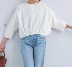 グリーンレーベルリラクシング　サッカー素材 ドルマン プルオーバー