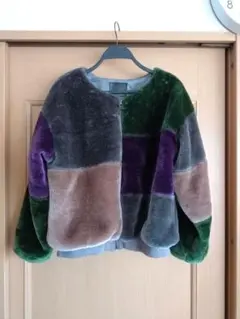 SpRay（スプレイ） カラフル　ブロックファーブルゾン・フリーサイズ