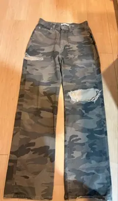 エゴイスト EGOIST パンツ ダメージ加工 迷彩柄 サイズ 2カーキ