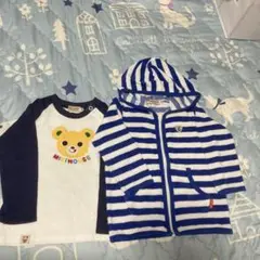 ミキハウス90長袖Tシャツ、フード付パーカー
