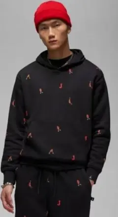 美品NIKE JORDAN 総柄 プルオーバー パーカーのサムネイル
