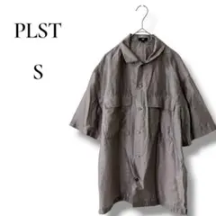 PLST メンズ　シアーオープンカラーシャツ Sサイズ　グレー 半袖 サマーのサムネイル