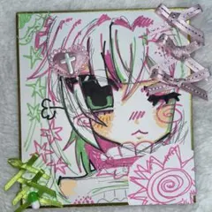 か*K様 デコ色紙イラスト イラスト オリジナルイラスト アナログ