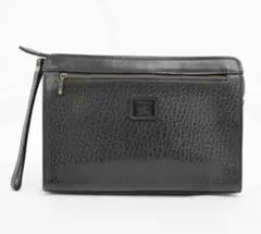 Burberry レザー クラッチバッグ ブラック ノバチェック