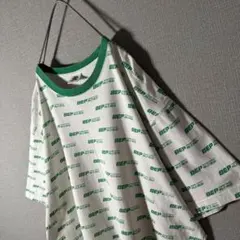 ブラックアイパッチ BEP リンガーネックTシャツ 総柄 バイカラー リブ XL