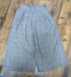 プレッピー　チェック柄　ガウチョパンツ