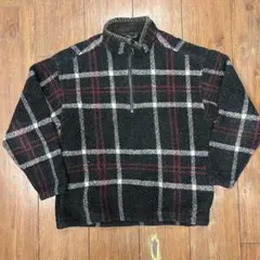 90s 00s eddie bauer ハーフジップフリース USA製 S 黒