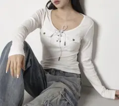 FOLLOWIN リブTシャツカットソーのサムネイル