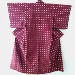 ★着物リメイク★　水玉模様の【銘仙】＋ＵＳＡ【ビンテージ古布（にゃん）】～癒されチュニック！！母の日プレゼントにも！！ 2025年最新水玉銘仙の人気アイテム - メルカリ