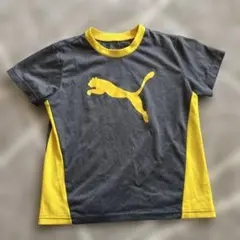 PUMA Tシャツ 130サイズ グレー/イエロー　スポーツ　習い事　普段着