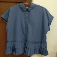 BEAMS HEART 青 半袖シャツ プリーツ付きのサムネイル