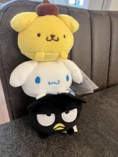 もちもちころころぬいぐるみ　サンリオ ポムポムプリン　シナモンロール　ばっつ丸