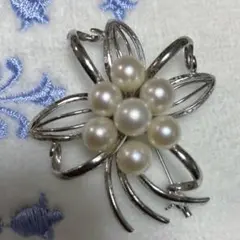 真珠7個　ブローチ　花　入学式　卒業式　コサージュ　セレモニー　パール