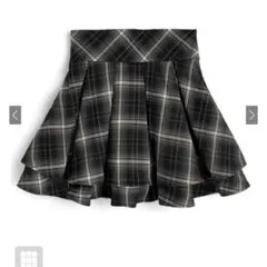GRL インパン裏地付きチェック柄ティアードフレアミニスカート[ai229]